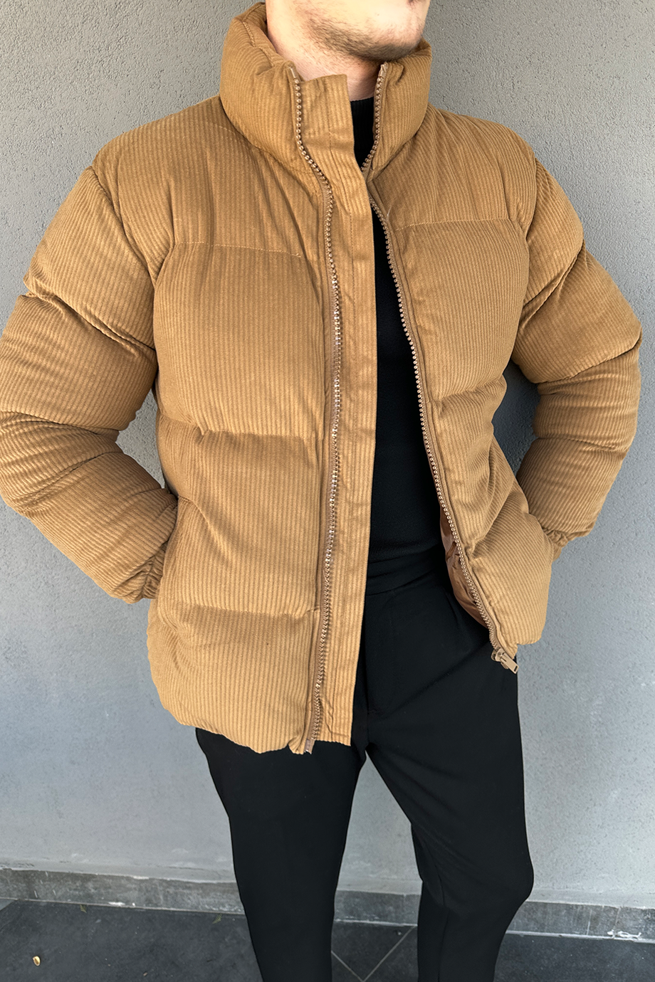 TABA KADİFE ŞİŞME MONT