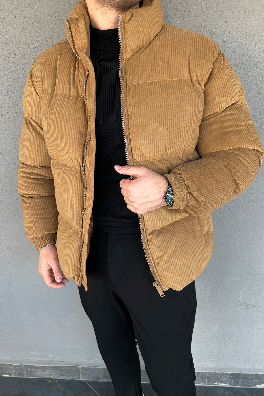 TABA KADİFE ŞİŞME MONT