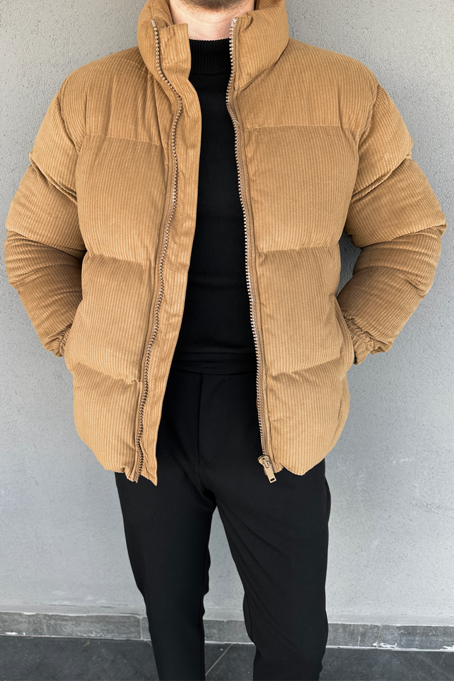 TABA KADİFE ŞİŞME MONT