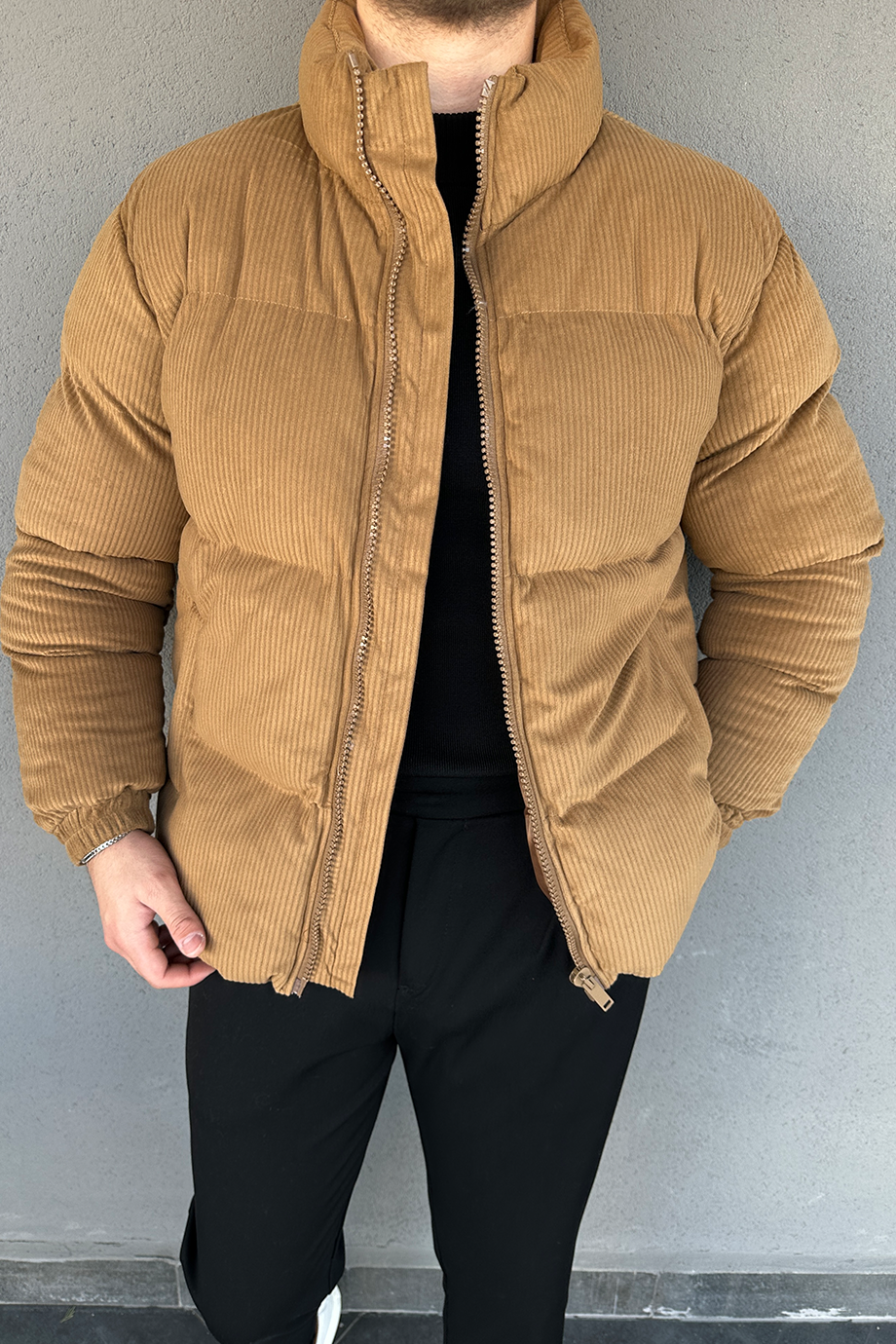 TABA KADİFE ŞİŞME MONT