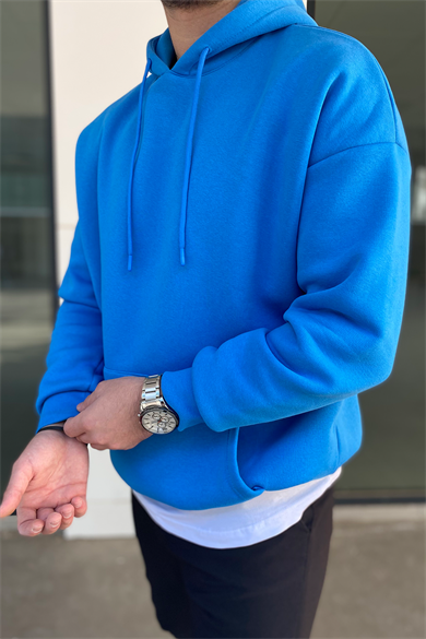 TURKUAZ OVERSIZE BASİC SWEATSHİRT