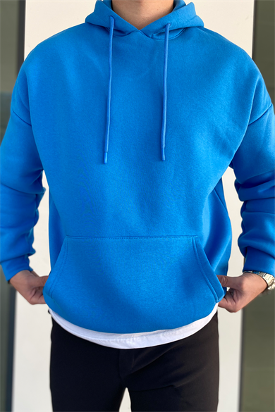 TURKUAZ OVERSIZE BASİC SWEATSHİRT