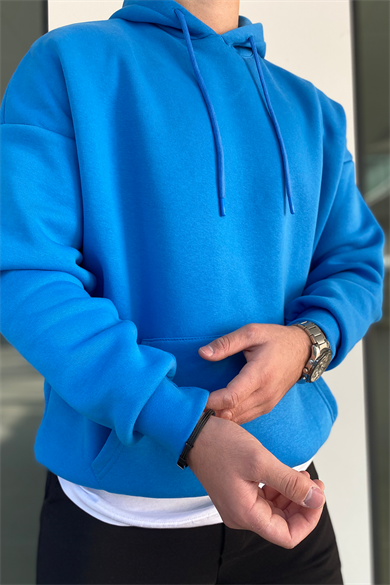 TURKUAZ OVERSIZE BASİC SWEATSHİRT