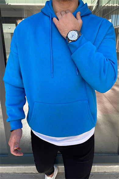 TURKUAZ OVERSIZE BASİC SWEATSHİRT