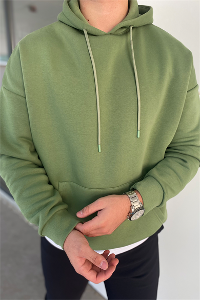 YEŞİL OVERSIZE KALIP BASIC SWEATSHİRT