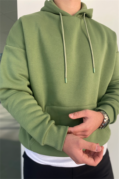 YEŞİL OVERSIZE KALIP BASIC SWEATSHİRT