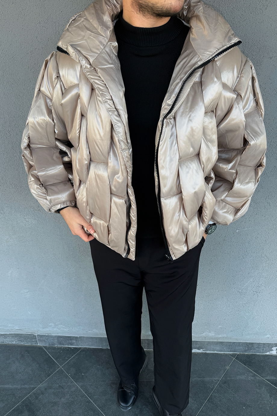 BEJ ÖZEL TASARIM ŞİŞME MONT