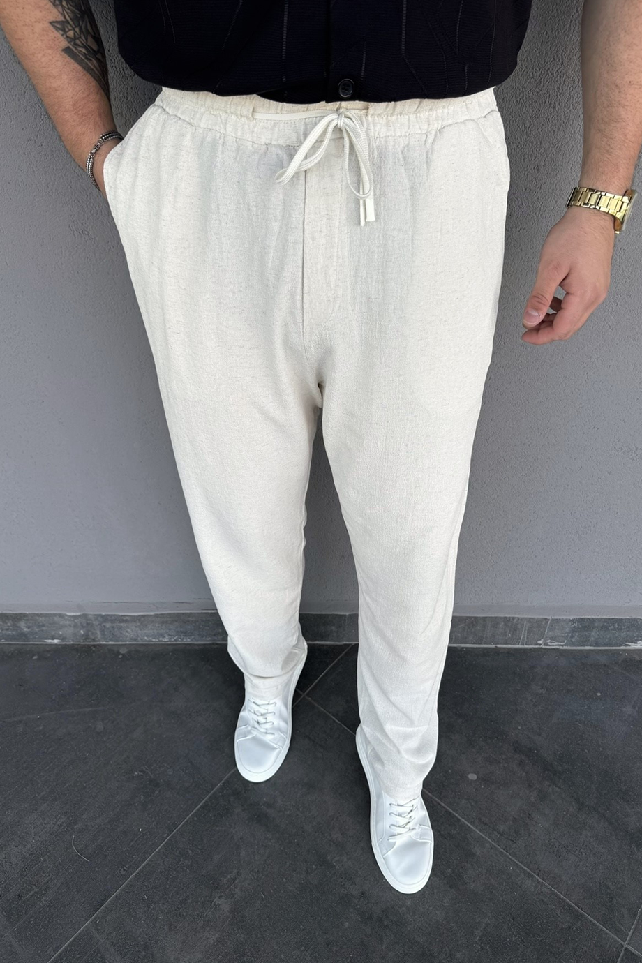 NATUREL BEL LASTİKLİ BAGGY PANTALON