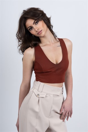 KİREMİT GABARDİN CROP