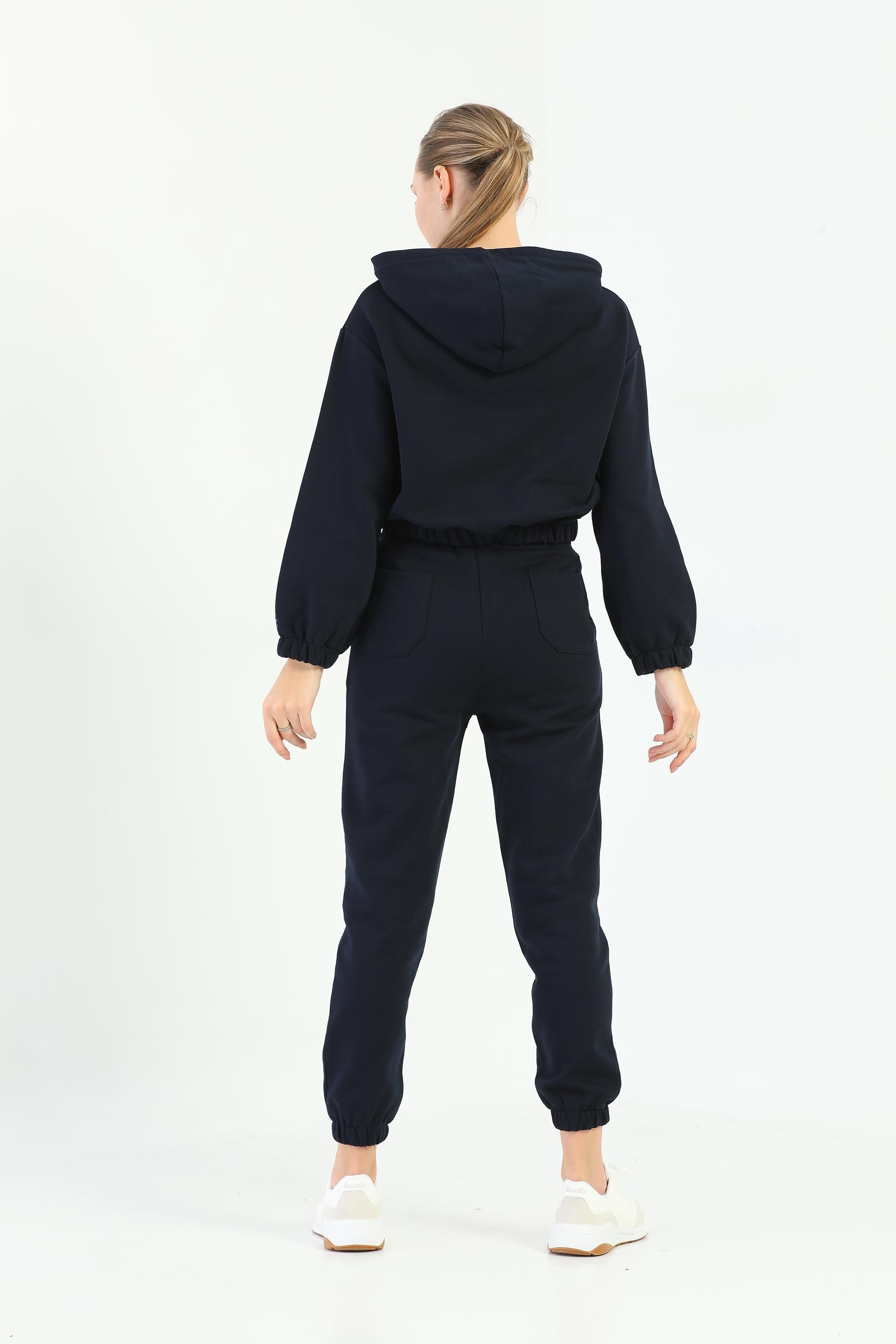 Edelle Kapüşonlu Sweatshirt Lacivert Eşofman Takımı