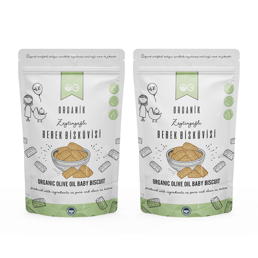 2'li Organik Bebek Bisküvisi 2x300 Gr +6 Ay