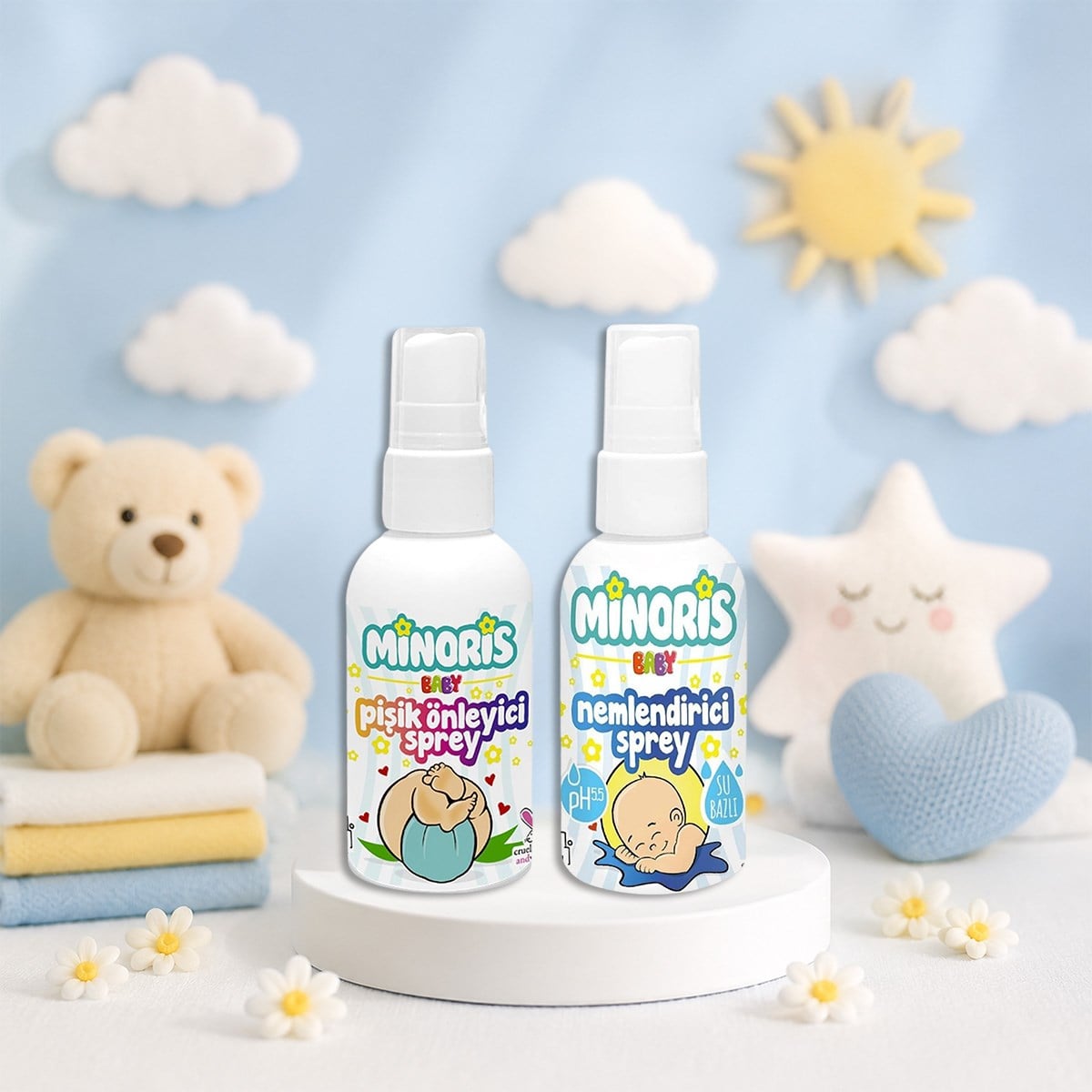 Minoris Baby 4'lü Paket Pişik Önleyici Sprey ve Nemlendirici 