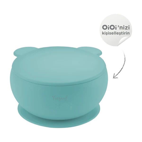 OiOi - Vakumlu Kapaklı Kase  Aqua Green