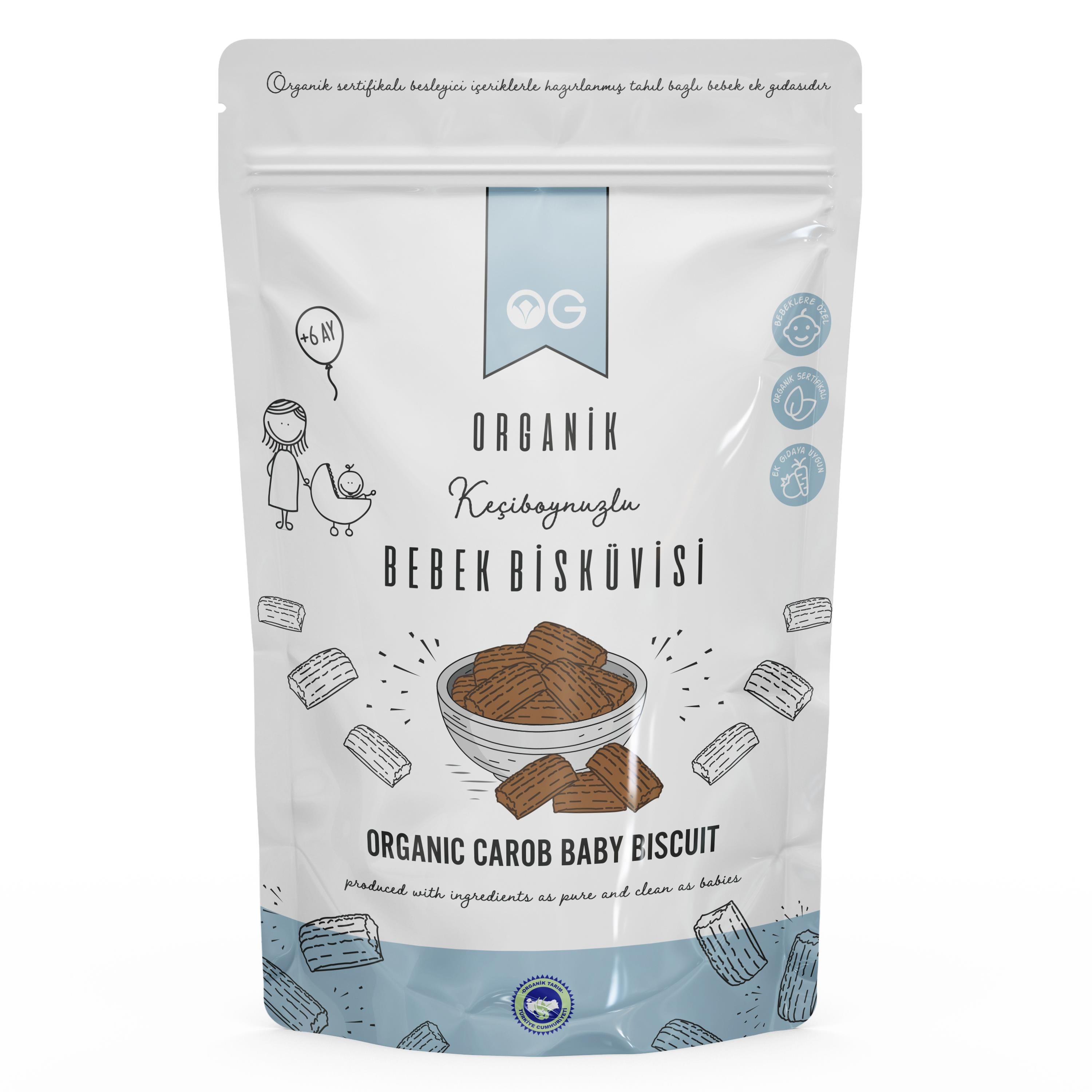 Organik Keçiboynuzlu Bebek Bisküvisi 150 Gr +6 Ay