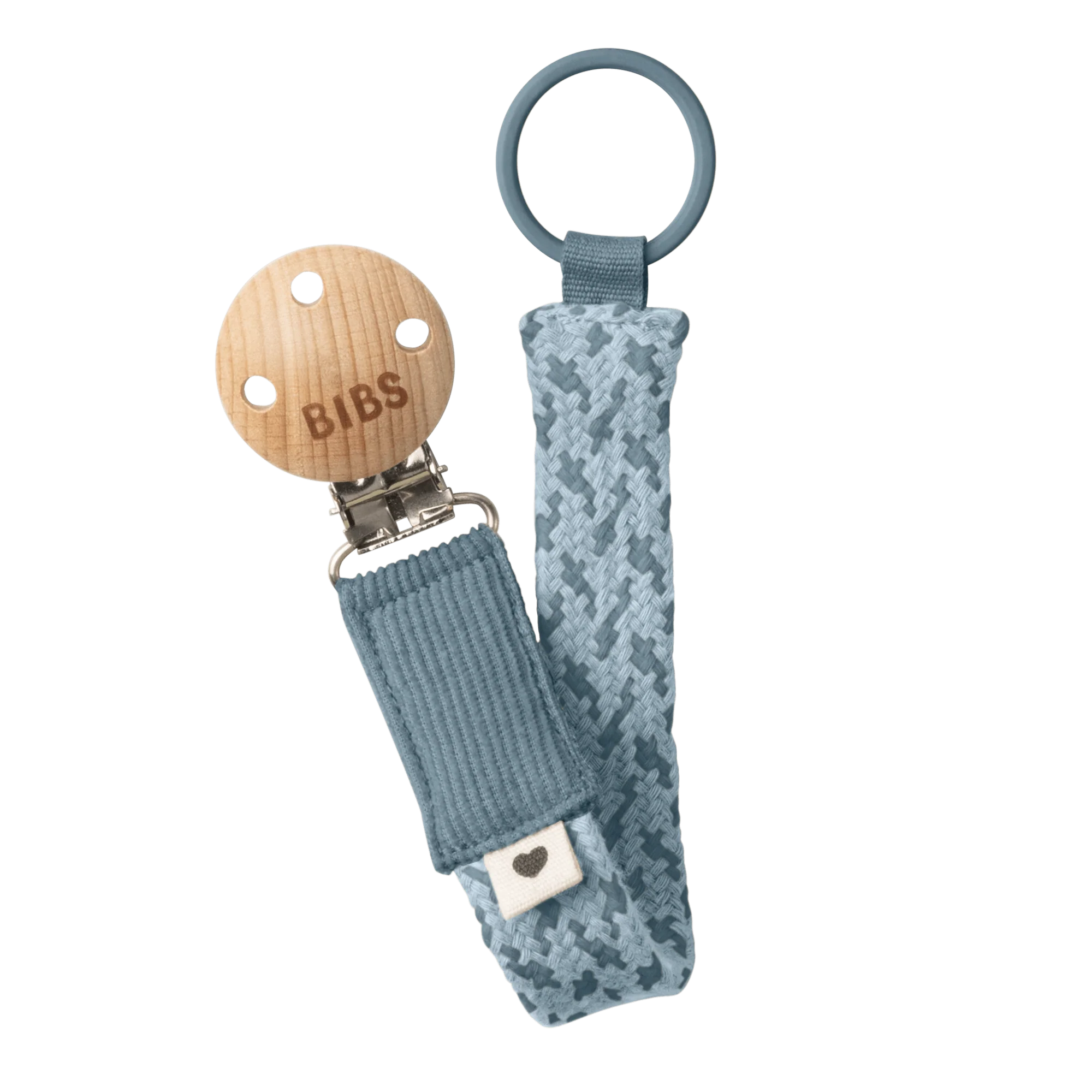Bibs Paci Braid Emzik Askısı - petrol/baby blue 