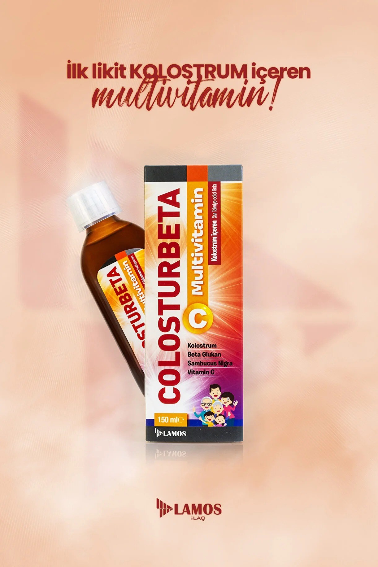 Lamos Colosturbeta Kolostrum, Multi Vitamin ve Multi Mineral İçeren Takviye Edici Gıda 150 ml