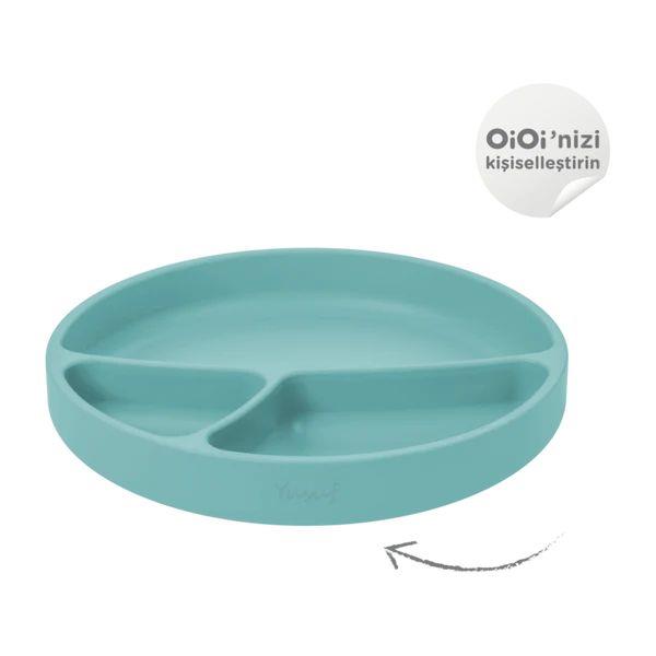 OiOi - Vakumlu Mama Tabağı Porsiyon  Aqua Green