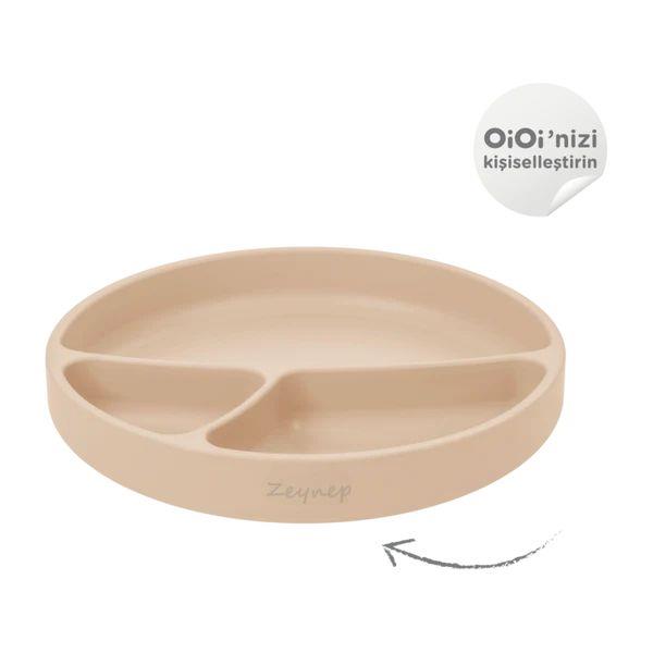 OiOi - Vakumlu Mama Tabağı Porsiyon  Bubble Beige