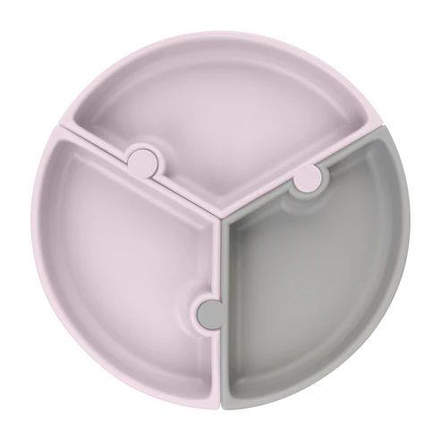 OiOi - Vakumlu Mama Tabağı Puzzle Misty Lilac / Powder Grey