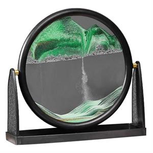 Hareketli Kum Sanat Yuvarlak Cam 3D Kum Saati Derin Deniz Kum Manzarası-Salıncaklı