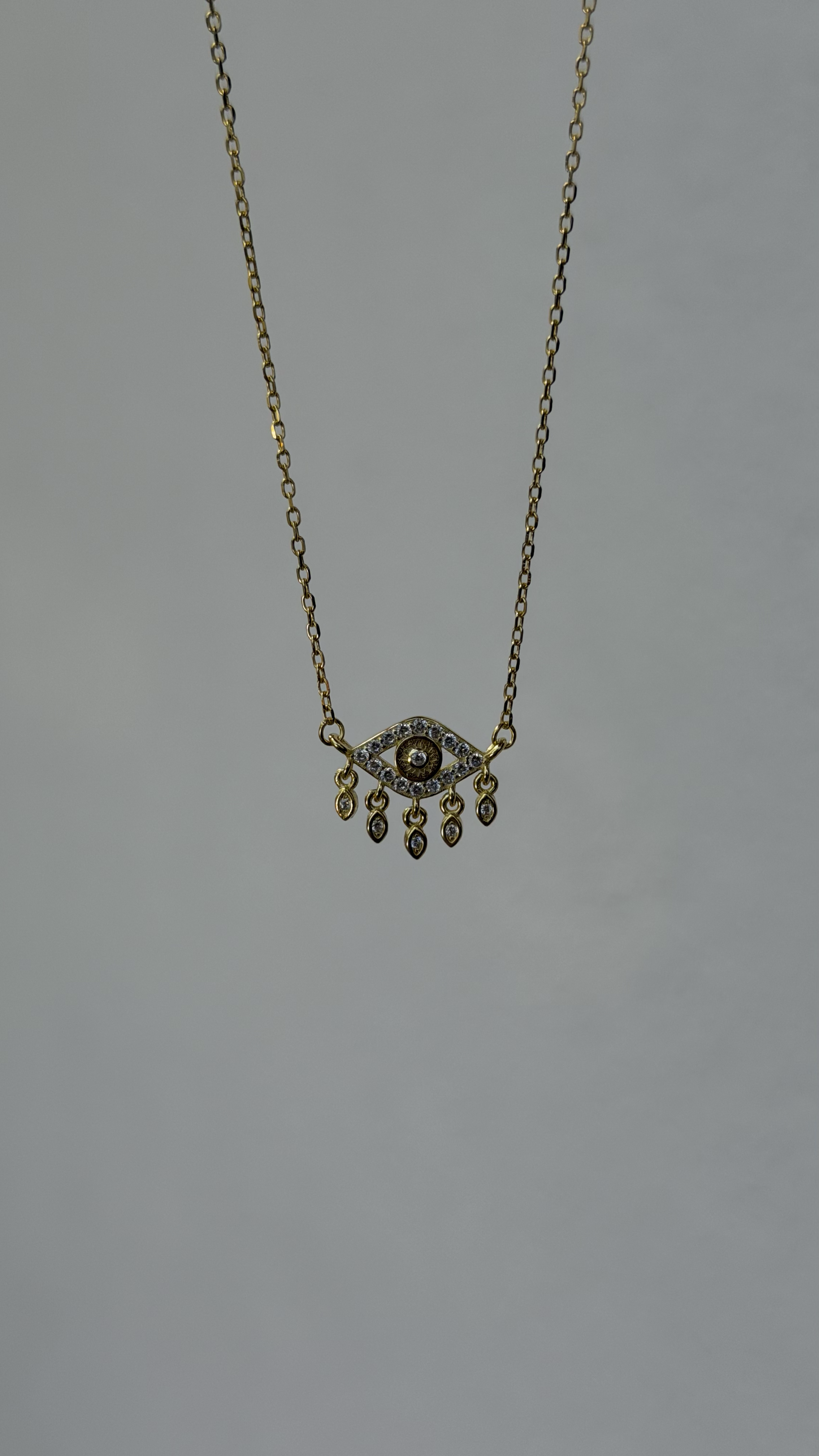 925 AYAR GÜMÜŞ SALLANTILI GÖZ KOLYE