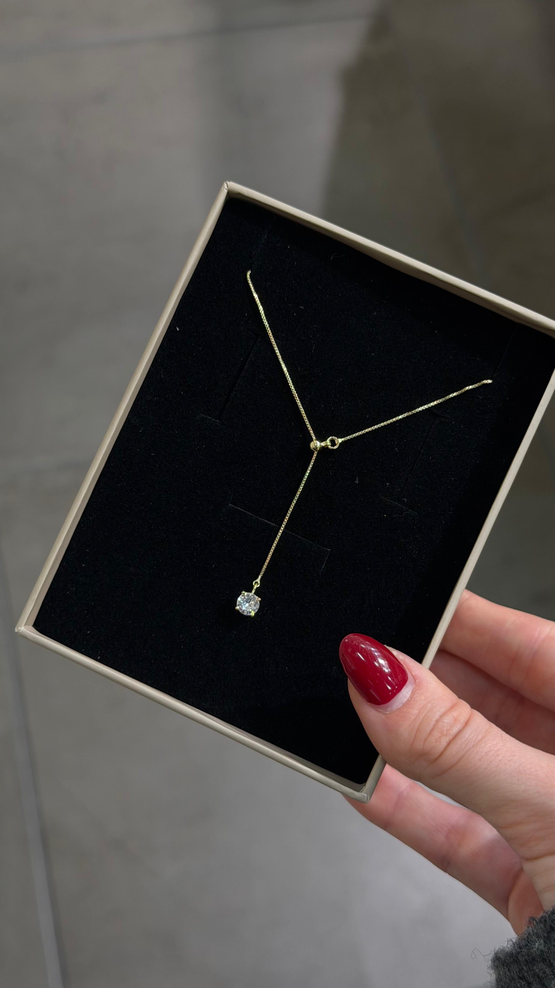 GOLD DANGLE ZARİF KOLYE