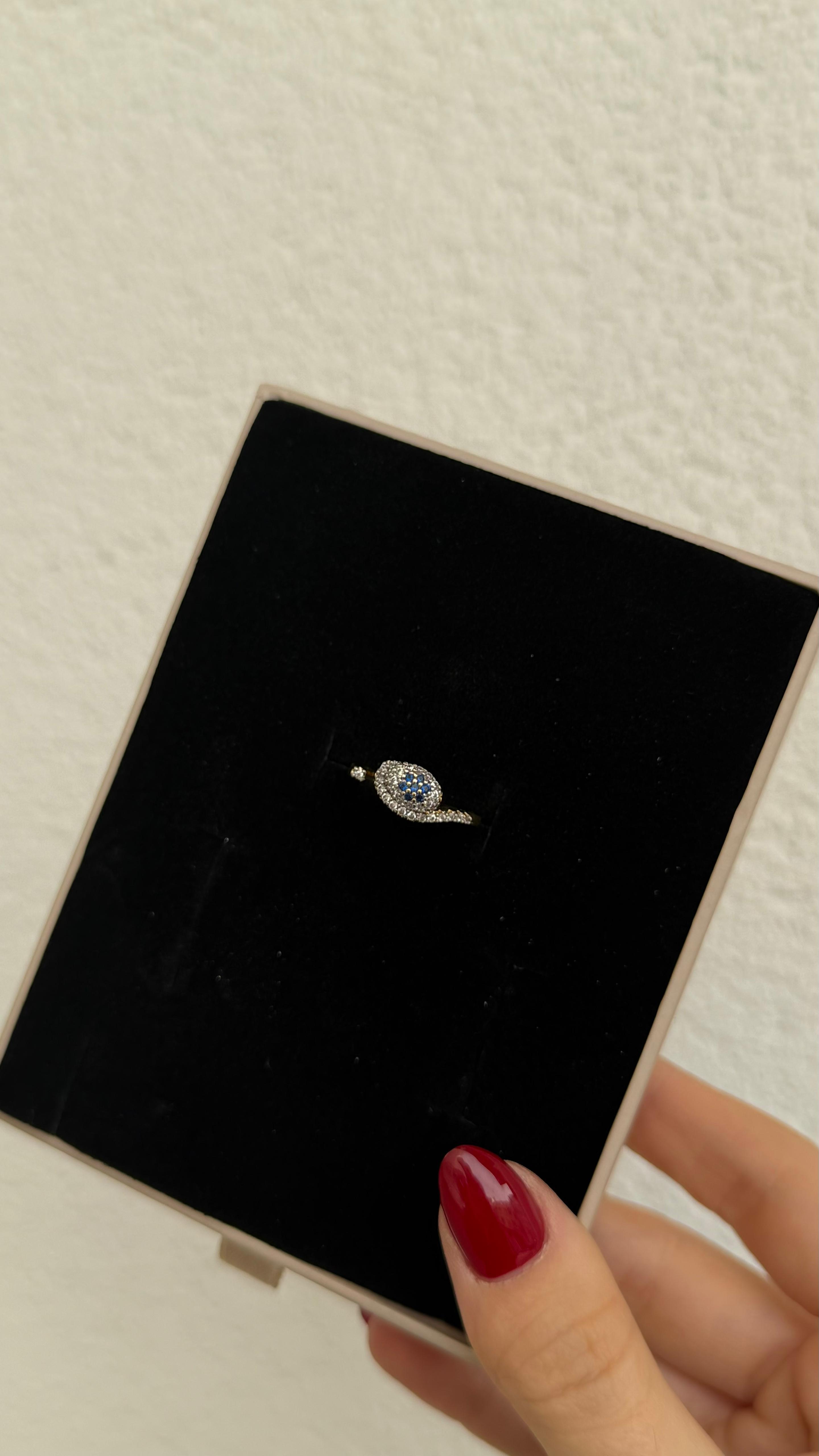 GOLD EYE ICON RING YÜZÜK