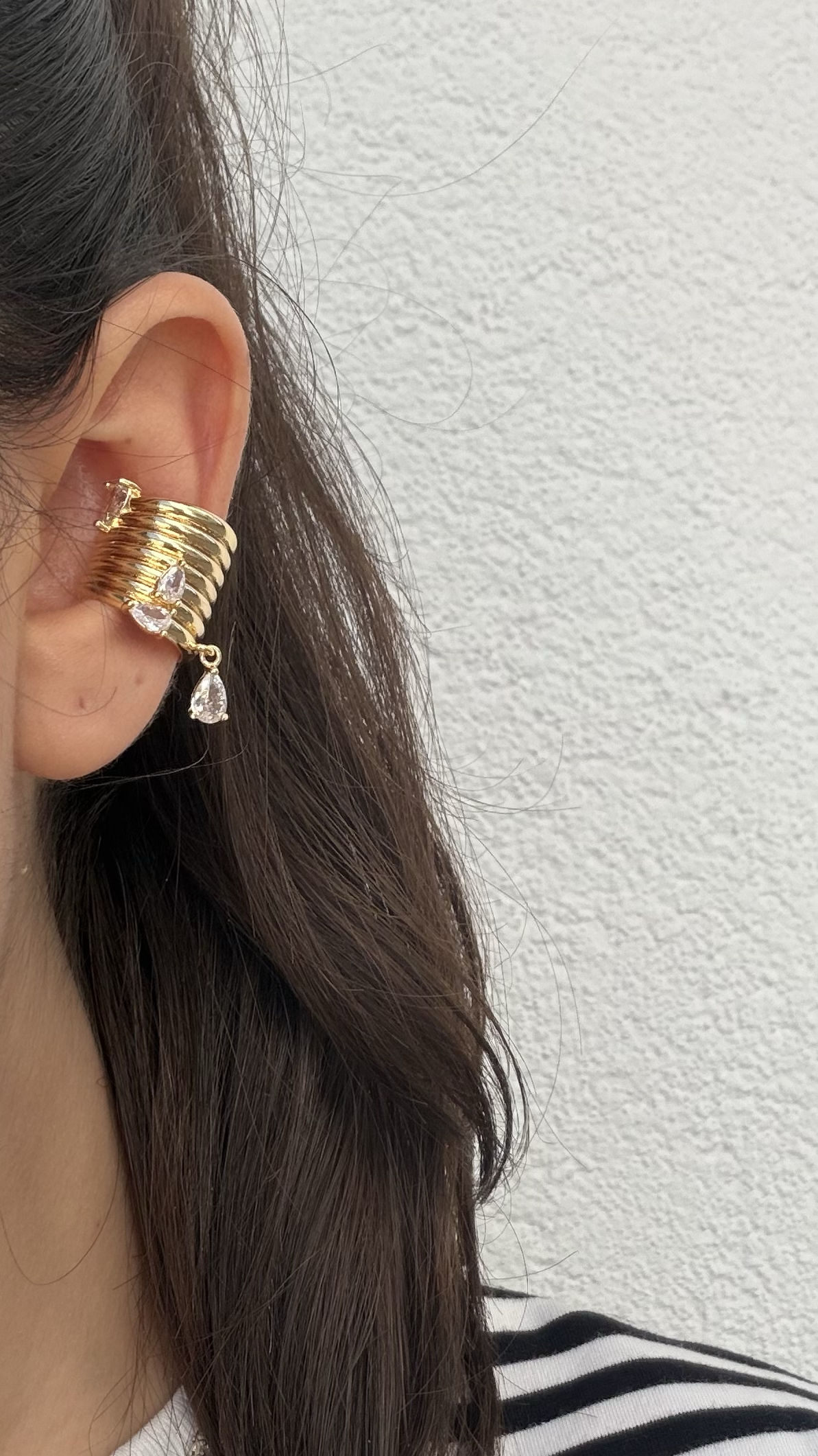 GOLD TAŞLI EARCUFF