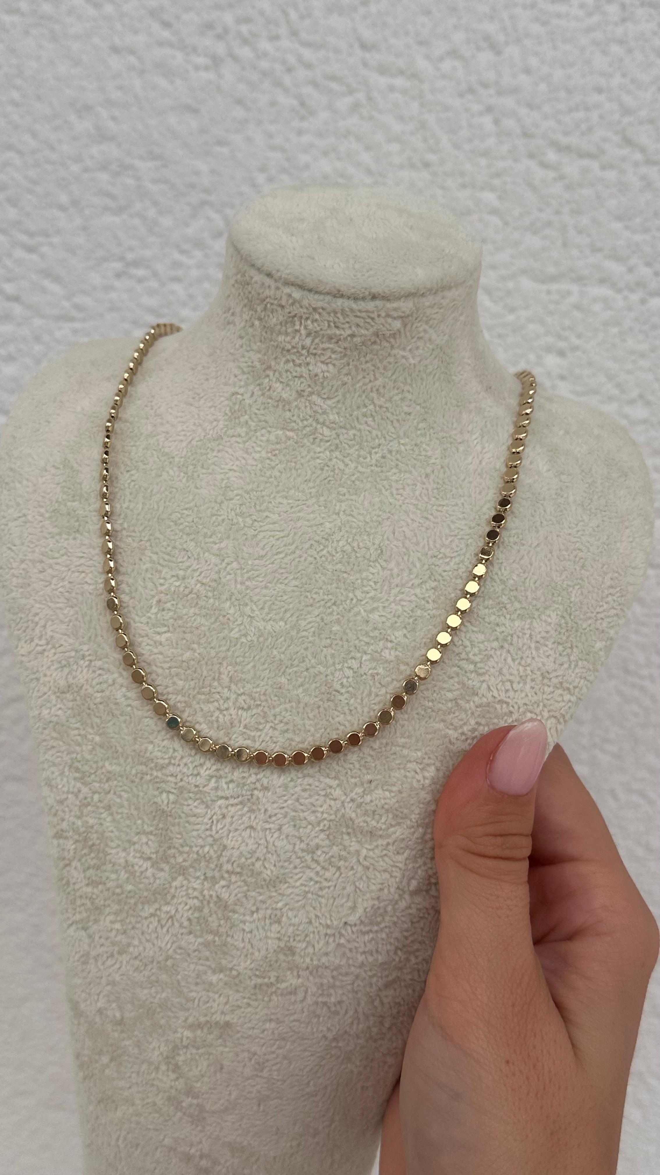 GOLD YUVARLAK DETAY ZİNCİR KOLYE
