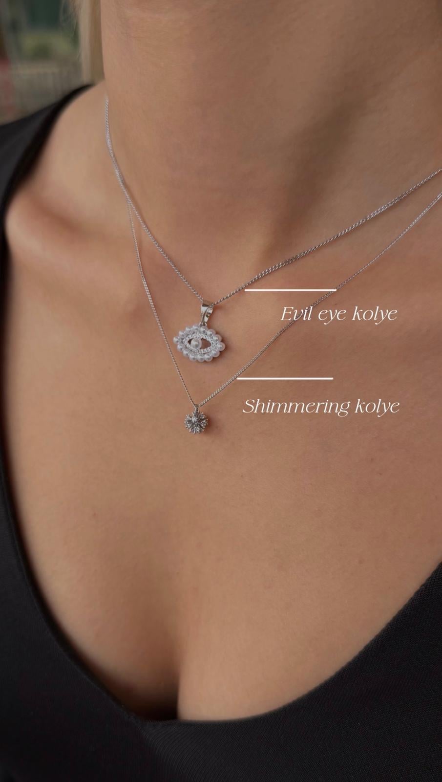 SILVER EVİL EYE KOLYE