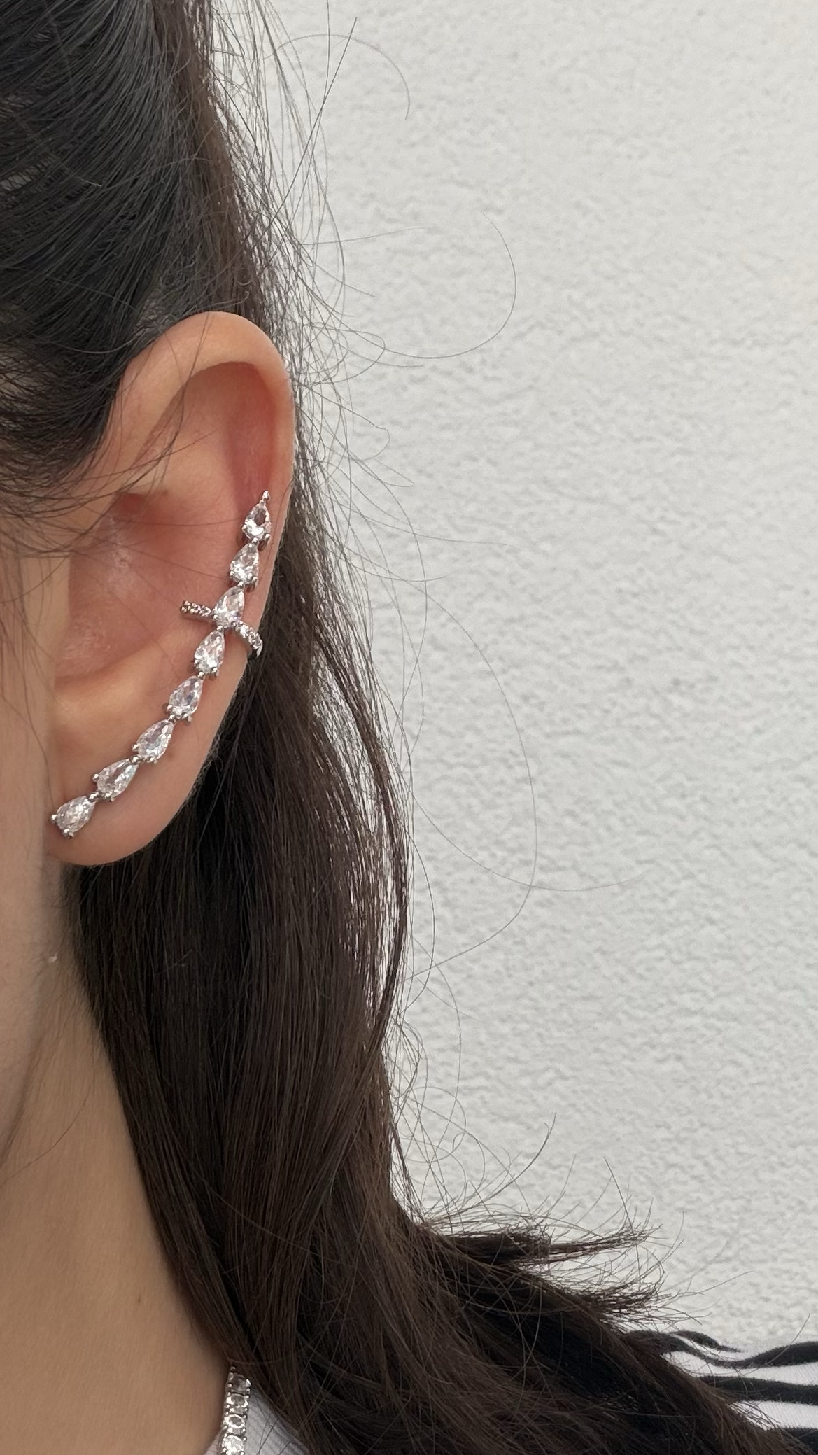 SILVER SIRA TAŞLI EARCUFF