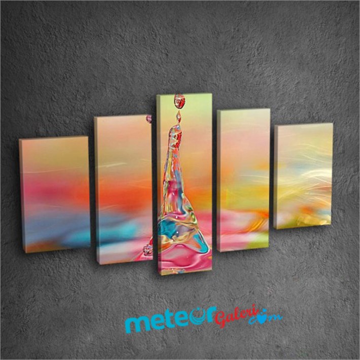 Renkli Zemin Su Damlası Kanvas Tablo