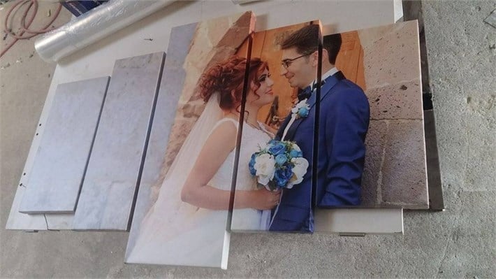 Kişiye Özel Düğün Nişan Çekimi 5 Parça Kanvas Tablo