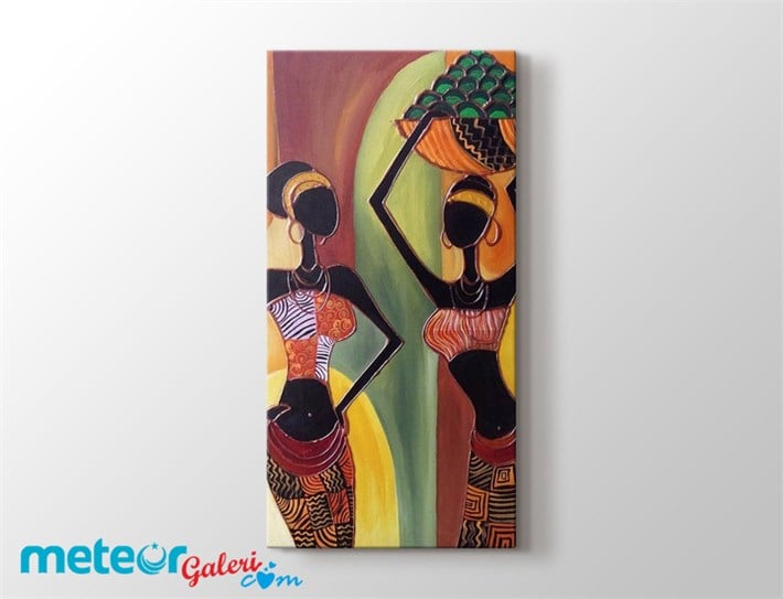 African Ladies Renkli Tek Parça Kanvas Tablo