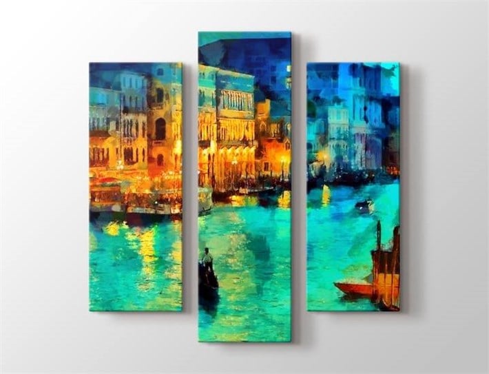 Venezia Sanatsal Tablo 3 Parçalı Kanvas Tablo