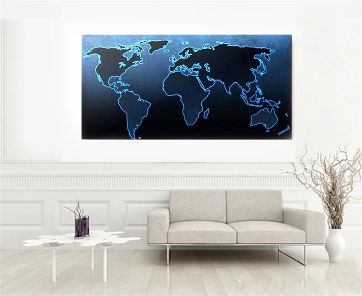 Dünya Haritası World Map Kanvas Tablo