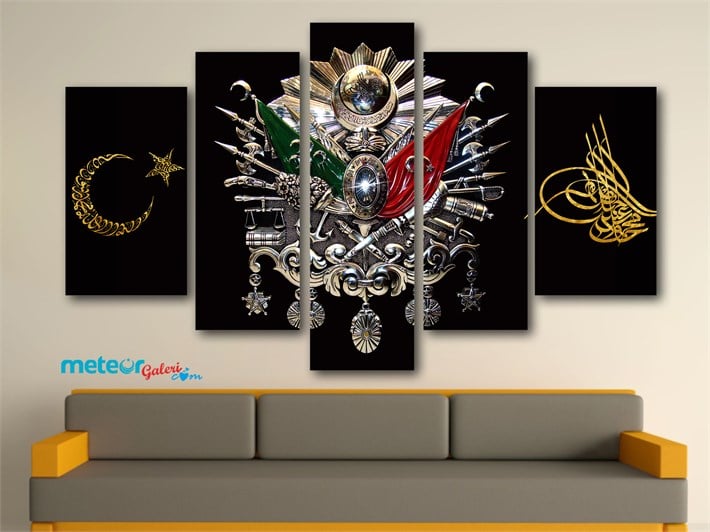 Osmanlı Tuğra Ayyıldız Kanvas Tablo