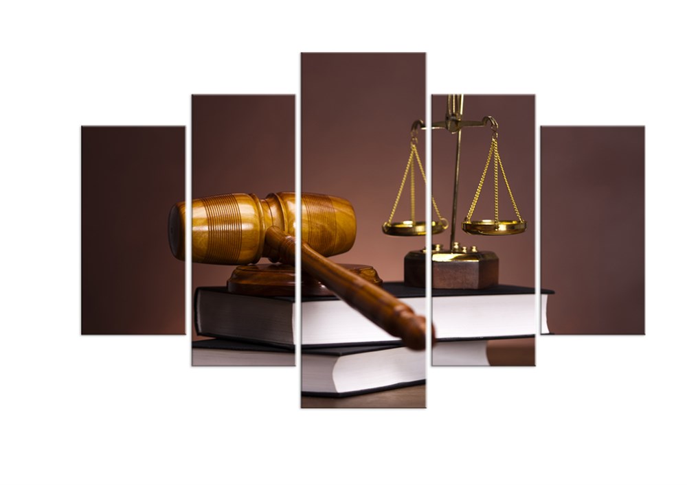Law 5 Parça Kanvas Tablo