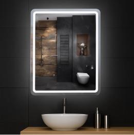 LED Dikdörtgen Banyo Aynası, Ön ve Arka Aydınlatmalı Makyaj Aynası, Ev Dekorasyonu, Kısılabilir Dokunmatik Düğme ve Buğu Önleyici (İsteğe Bağlı/İsteğe Bağlı) Fonksiyonlu Makyaj Aynası, Duvara Monte Akıllı Tıraş Aynası, Çoklu Işık Seçeneği