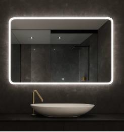 LED Dikdörtgen Banyo Aynası, Ön ve Arka Aydınlatmalı Makyaj Aynası, Ev Dekorasyonu, Kısılabilir Dokunmatik Düğme ve Buğu Önleyici (İsteğe Bağlı/İsteğe Bağlı) Fonksiyonlu Makyaj Aynası, Duvara Monte Akıllı Tıraş Aynası, Çoklu Işık Seçeneği