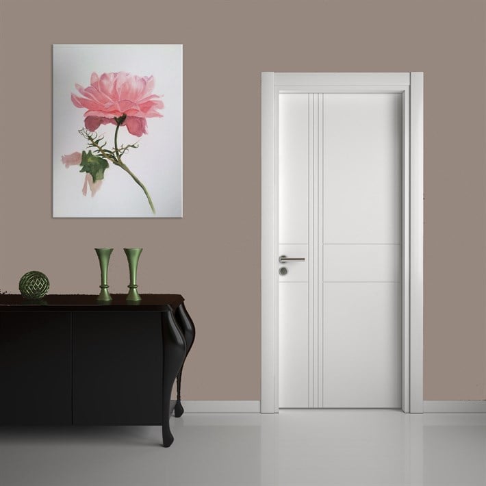 Pembe gül Tek Parça Kanvas Tablo