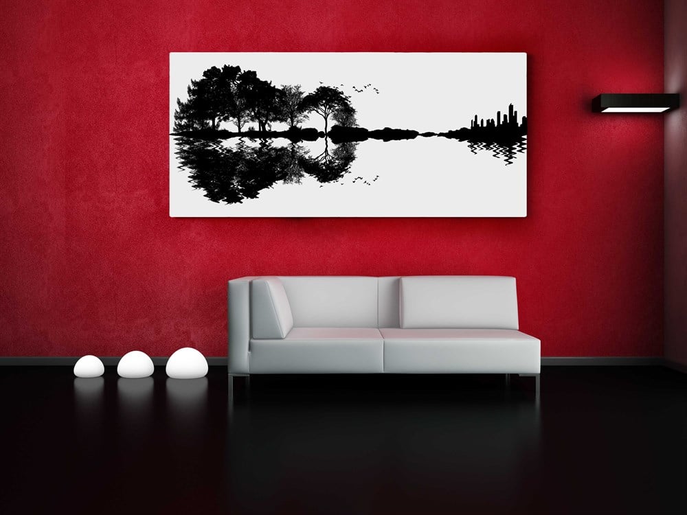 Şehir Sliüetli Kanvas Tablo