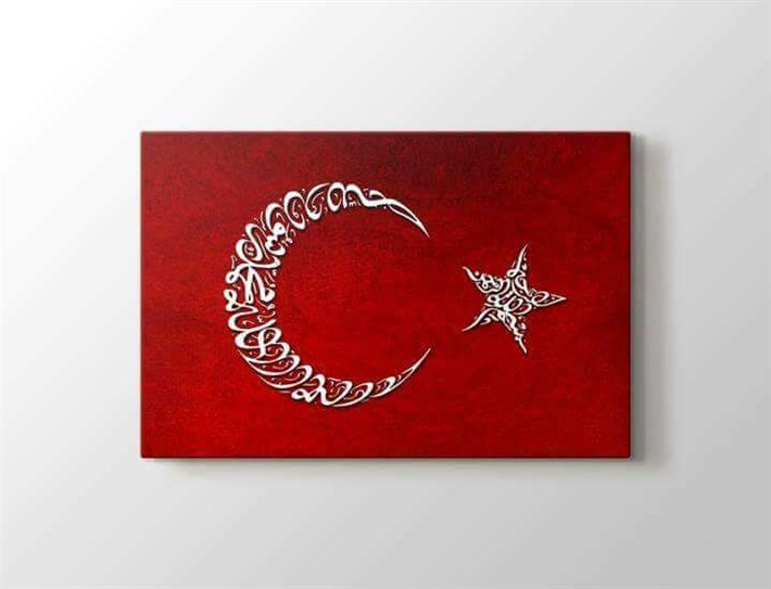 Türk Bayrağı Ay Yıldız Kanvas Tablo