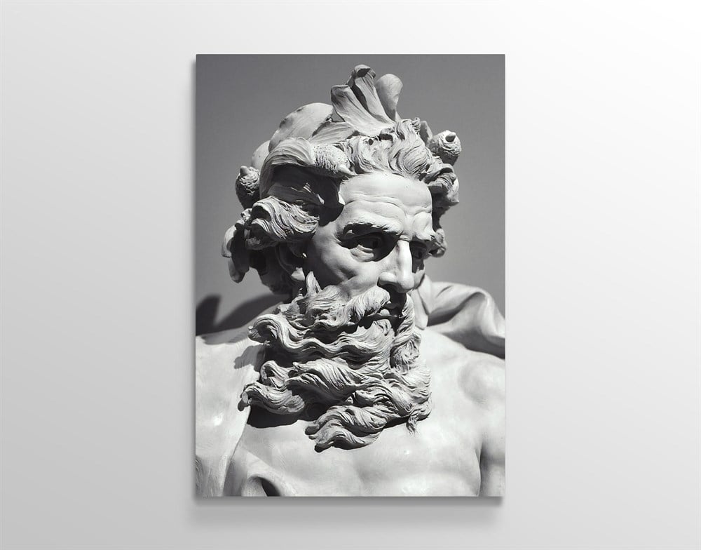 Zeus Heykeli Modern Dekorasyon Kanvas Tablo