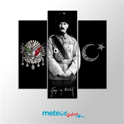 Atatürk Osmanlı Arması ve Tuğra Kanvas Tablo