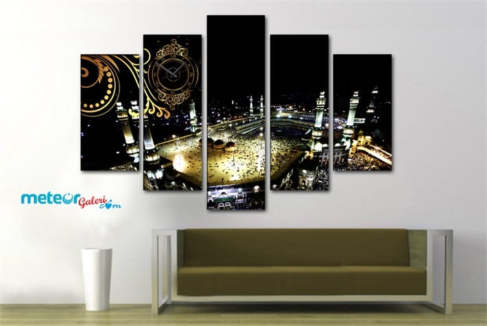 Gece Görünümlü Kabe Kanvas Tablo