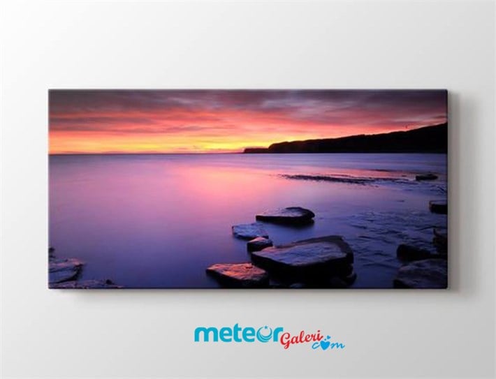 Deniz Manzaralı Gün Batımı Kanvas Tablo