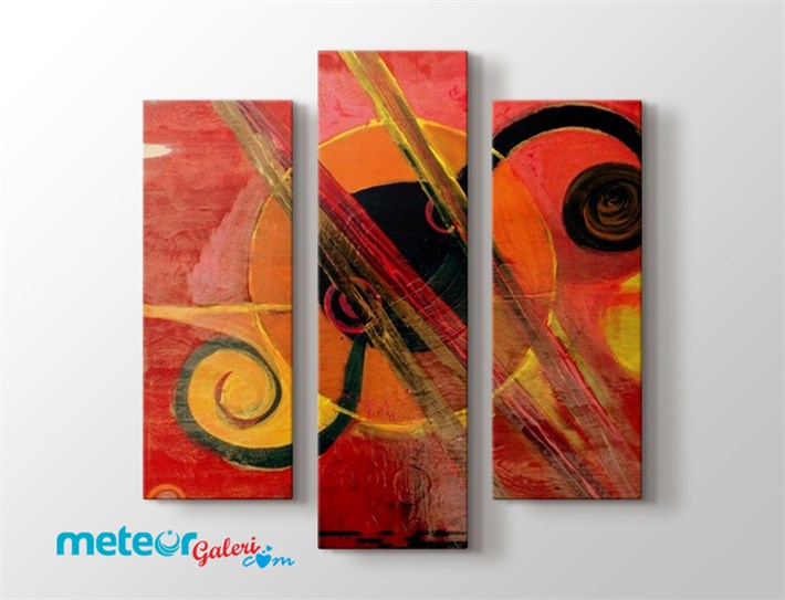 Kırmızı Renk Soyut Tasarım Kanvas Tablo