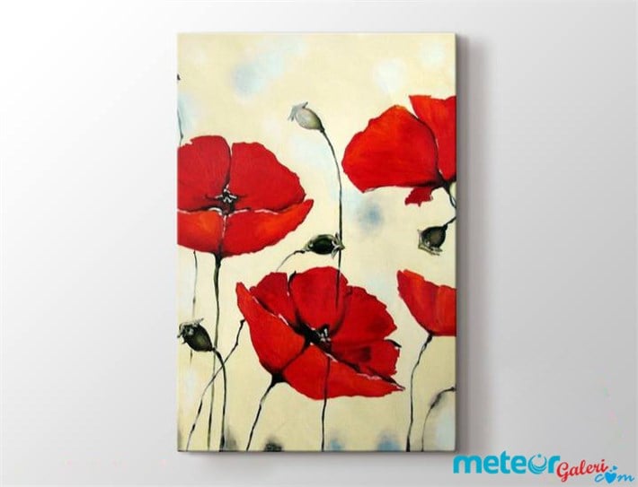 Kırmızı Gelincikli Kanvas Tablo