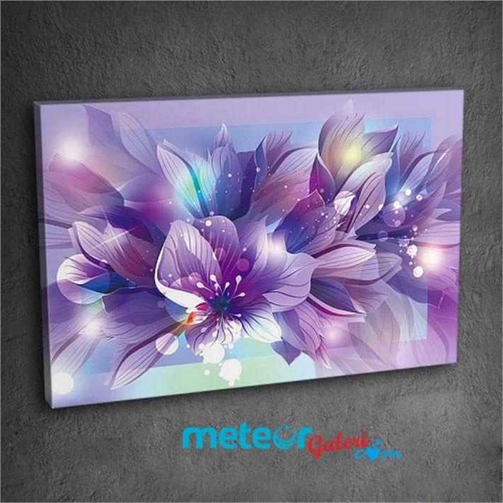 Mor Lila Renkli Çiçek Resimli 3 Parçalı Kanvas Tablo - Kanvas Modelleri •  Meteor Galeri